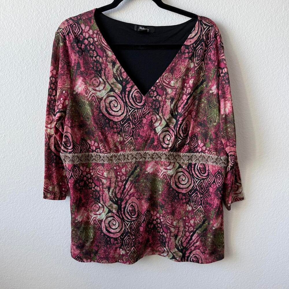 Vintage pink floral blouse